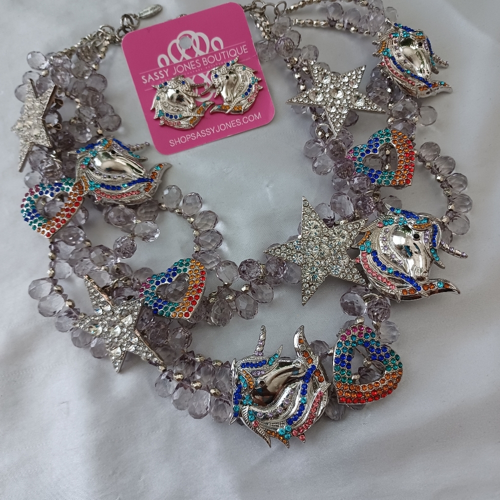 Vintage Sassy Jones Fairydust necklace and Studs